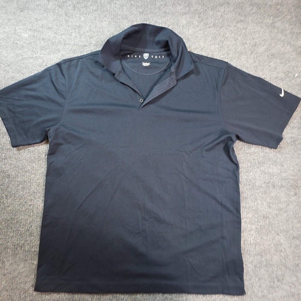 Nike Golf Polo Shirt Mens XL Black Solid NikeFITDRY Golf Performance Top